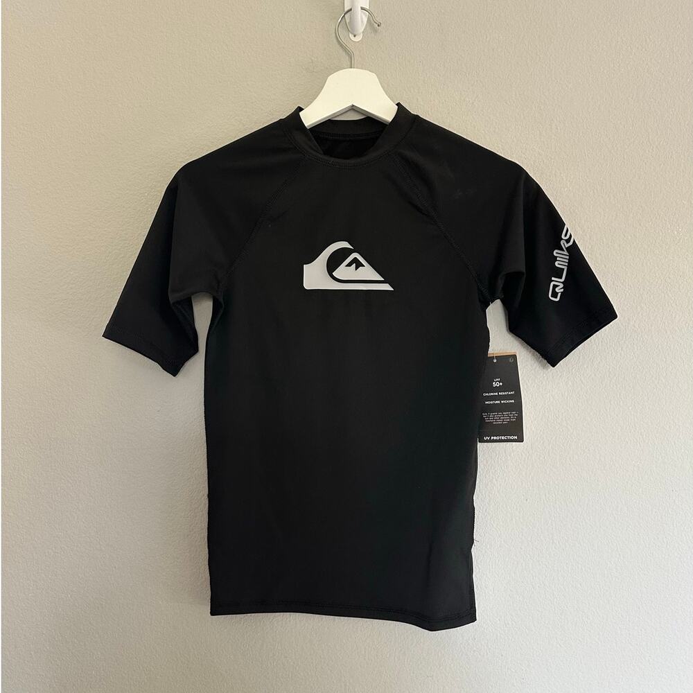 Quiksilver Black Short Sleeve Rash Guard size L/14